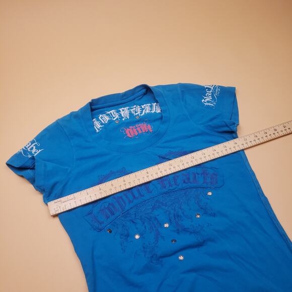 Vintage y2k Blac Label Pink Impure Hearts Womens studded Top M - Picture 14 of 15